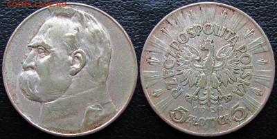 Польша, 5 злотых 1934 и 1936 годов, до 13.11.23 22-00 МСК. - 22