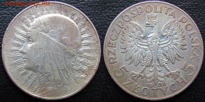 Польша, 5 злотых 1934 и 1936 годов, до 13.11.23 22-00 МСК. - 22