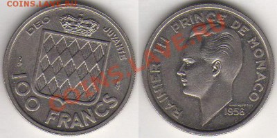 Монако 100 франков 1956 до 04.01.2012 21-30 - Монако 100 франков 1956