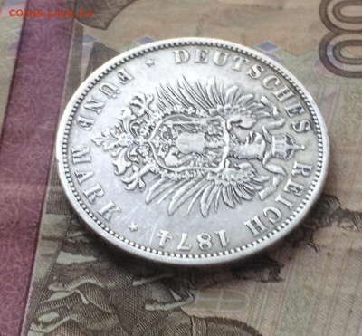 5 марок 1874 год Вильгельм I Пруссия Германия до 15.11 - 108