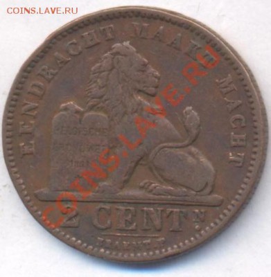 Бельгия 2 сантима 1902 г.До 5.01.12 г. 21-00 МСК. - Бельгия 02.1