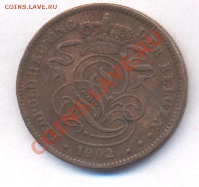 Бельгия 2 сантима 1902 г.До 5.01.12 г. 21-00 МСК. - Бельгия 02