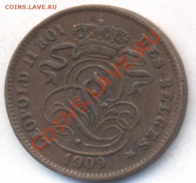 Бельгия 2 сантима 1909 г. До 5.01.12 г. 21-00 МСК. - Бельгия 09