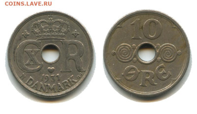 Дания 10 эре 1931, 17.11.2023 22.00 мск - дания 10 эре 1931