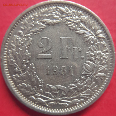 Швейцария – 2 франка, 1981 – до 22:00, 19.11.2023 - 2 франка-1981-2
