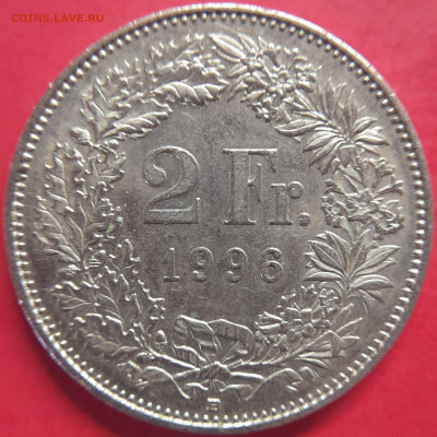 Швейцария – 2 франка, 1996 – до 22:00, 19.11.2023 - 2 франка-1996-2