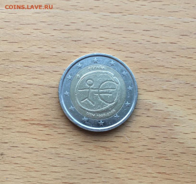 биметалл Испания 2 евро 2009 10 лет монетарной политики ЕС - bimetall_ispanija_2_evro_2009_10_let_monetarnoj_politiki_es_emu_i_vvedenija_evro