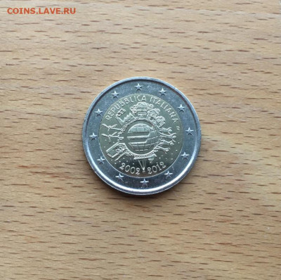 биметалл Италия 2 евро 2012 10 лет евро наличными лот 2 - bimetall_italija_2_evro_2012_10_let_evro_nalichnymi_lot_2