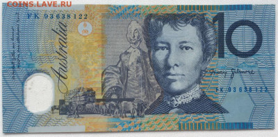 Австралия 10 долларов 2004 2006 Писатели пластик из оборота - avstralija_10_dollarov_2004_2006_pisateli_polimer_plastik_iz_oborota_peregib (1)