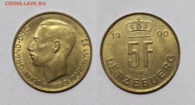 Люксембург 5 франков 1990 года Великий герцог Жан - 23.11 - IMG_20231113_194624