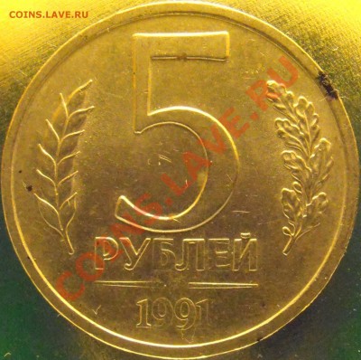 5 рублей 1991 спмд  на заготовке толще. - P1030024.JPG