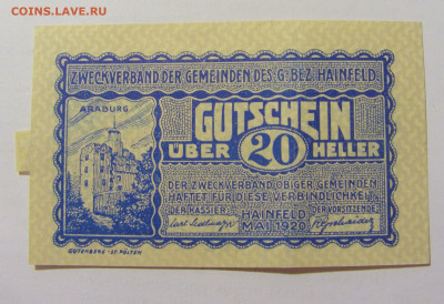 Нотгельд 20 гел 1920 Araburg Австрия №1 27.11.23 22:00 М - CIMG7411.JPG