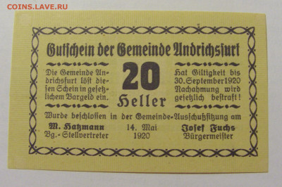Нотгельд 20 гел 1920 Undrichsfurt Австрия № 27.11.23 22:00 М - CIMG7443.JPG