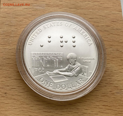 США 1 доллар 2009 200 лет со дня рождения Луи Брайля UNC - IMG_3497.JPG