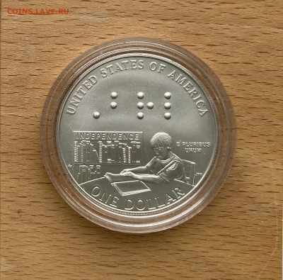 США 1 доллар 2009 200 лет со дня рождения Луи Брайля UNC - IMG_3495.JPG