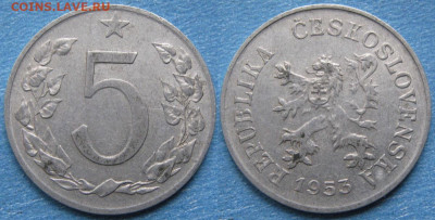 Чехословакия 5 геллеров 1953 до 27-11-23 в 22:00 - 43.11. -Чехословакия 5 геллеров 1953     11055