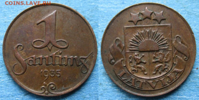 Латвия 1 сантим 1935 до 28-11-23 в 22:00 - Латвия 1 сантим 1935    213-К114-12195