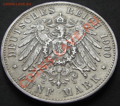 Германия, серебро 2 и 3 марки - Германия 5м Пруссия Вильгельм 1900 2