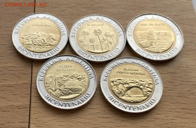 набор биметалл Аргентина 1 песо 2010 200 лет Аргентине 5 шт. - IMG_3263.JPG