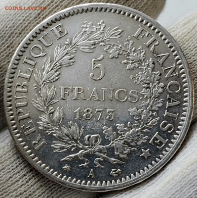 5 Франков 1873 года UNC  до 26.11.22.00 - 20231123_151051