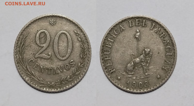 Парагвай 20 сентаво 1903 года, нечастая - 29.11 - IMG_20231121_181002