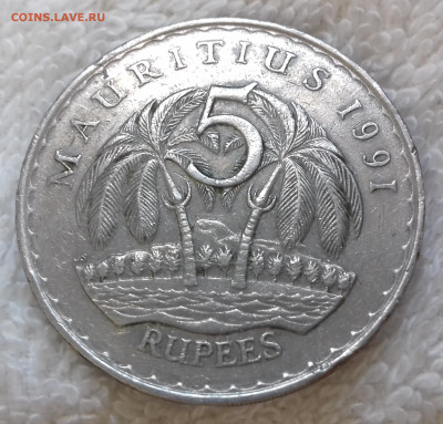 Маврикий 5 рупий 1991 28.11 22:00 мск - Маврикий 5 рупий 1991 20220620_142754