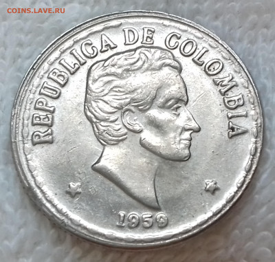 Колумбия 20 сентаво 1959 28.11 22:00 мск - Колумбия 20 сентаво 1959 20220628_124407