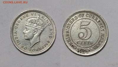Британская Малайя 5 центов 1945 г Георг VI - 30.11 - IMG_20231122_100916
