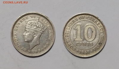 Британская Малайя 10 центов 1941 г Георг VI - 30.11 - IMG_20231122_095621