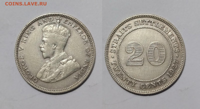 Стрейтс-Сеттлемент 20 центов 1927г Георг V- 30.11 - IMG_20231122_100607