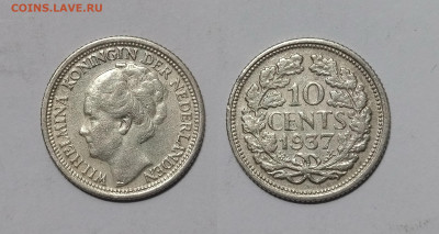 Нидерланды 10 центов 1937 года Вильгельмина - 30.11 - IMG_20231122_101011