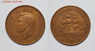 Южная Африка 1 пенни 1942 года Георг VI - 3.12 - IMG_20231127_170328