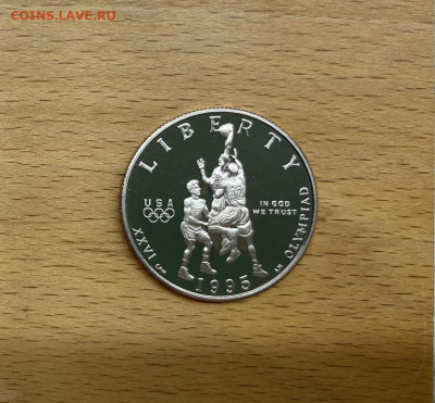 2 доллара 1995 50 центов S Олимпийские Игры Баскетбол - ssha_1_2_dollara_1995_50_centov_s_letnie_olimpijskie_igry_atlanta_1996_basketbol_pruf_olimpiada_sport