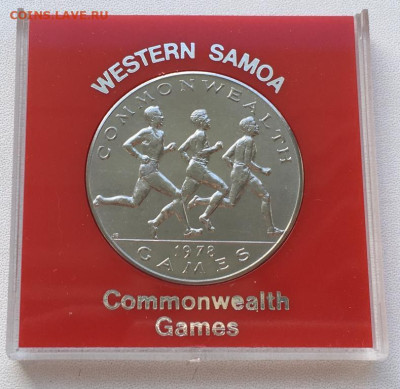 Крона Шайба Самоа 1 Тала 1978 Игры стран Содружества - krona_shajba_samoa_1_tala_1978_igry_stran_sodruzhestva_beg_pamjatnaja_korobka