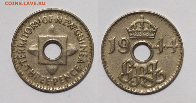 Британская Новая Гвинея 3 пенса 1944 г Георг VI - 5.12 - IMG_20231130_082538