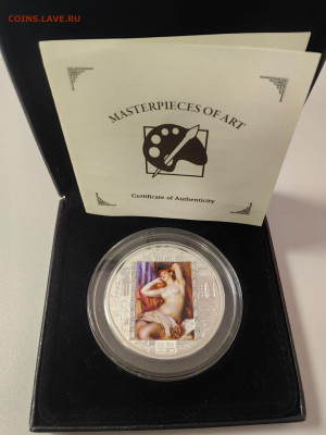 20дол 2012 О-ва Кука Спящая купальщица. Ренуар, Ag999, до 07 - ЯЯ КУК Купальщица-1