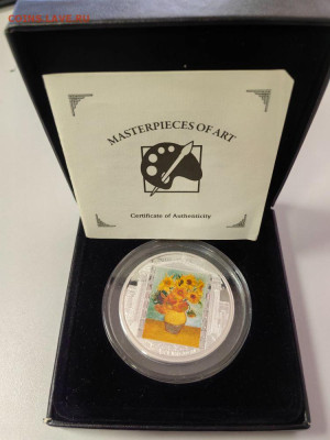 20дол 2010 О-ва Кука Подсолнухи. Ван Гог, Ag999, до 07.12 - ЯЯ КУК Подсолнухи-1