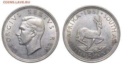 ЮАР. 5 шиллингов 1951 г. До 03.12.23. - Р1647.JPG