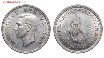 ЮАР. 5 шиллингов 1952 г. До 03.12.23. - Р1653.JPG