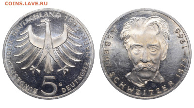 ФРГ. 5 марок 1975 г. Швейцер. До 03.12.23. - Р1603.JPG
