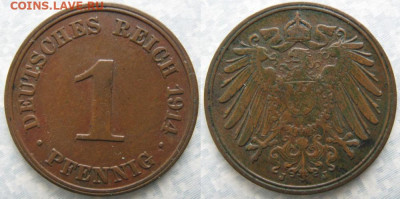Германия 1 пфенниг 1914 J до 12-12-23 в 22:00 - 23.48. -Германия 1 пфенниг 1914 J    5837