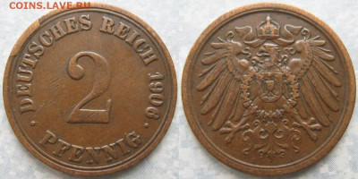 Германия 2 пфеннига 1906 A до 12-12-23 в 22:00 - 23.50. -Германия 2 пфеннига 1906 A    187-ак3-4019
