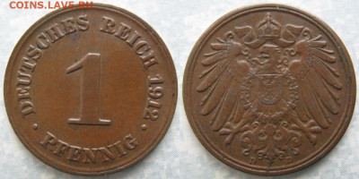 Германия 1 пфенниг 1912 D до 12-12-23 в 22:00 - Германия 1 пфенниг 1912 D    5839