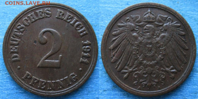 Германия 2 пфеннига 1911 A до 12-12-23 в 22:00 - Германия 2 пфеннига 1911 A    216-ак4-4698