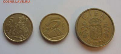5, 5, 100 песет Испания. 1986-1997. - 5 5 100 песет Испания - 1