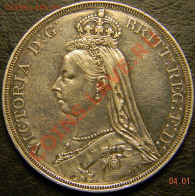 Великобритания Крона 1887г. Юбилейная голова - DSCN1368.JPG