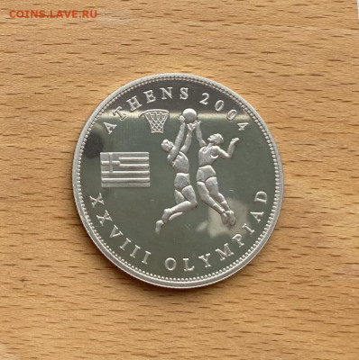 Крона Шайба Сомали 1 доллар 2004 Олимпийские Игры Баскетбол - krona_shajba_somali_1_dollar_2004_olimpijskie_igry_afiny_basketbol_pruf_serebro_sport_olimpiada