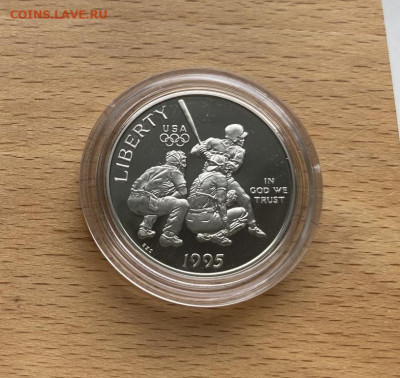 2 доллара 1995 50 центов S Бейсбол ПРУФ Олимпиада - ssha_1_2_dollara_1995_50_centov_s_olimpijskie_igry_atlanta_1996_bejsbol_pruf_sport_kapsula_olimpiada