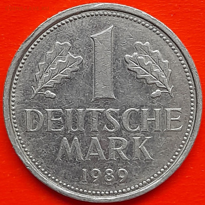 ФРГ – 1 марка 1989 г., F –  до 22:00,  15.12.2023 - 1 марка 1989-2