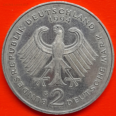 ФРГ – 2 марки 1994 г., G –  до 22:00,  15.12.2023 - 2 марки 1994-1